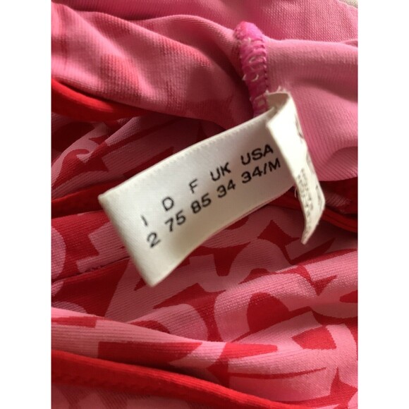 MOSCHINO Pink & Red Word Logo One Piece Swimsuit Maillot (Size 34/M) - Picture 13 of 16